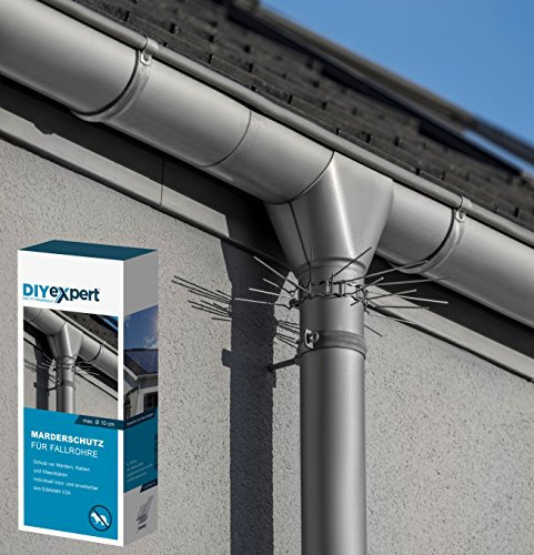 DIYexpert® Protezione contro le martore per le discese della grondaia con un diametro max. 100 mm in acciaio inox – dispositivo personalizzabile anti-martore