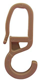 rewagi Gardinenhaken, Faltengleiter, Faltenlegehaken, Gardinenzubehör - Öse 10 mm Farbe: Natur (25 Stück)