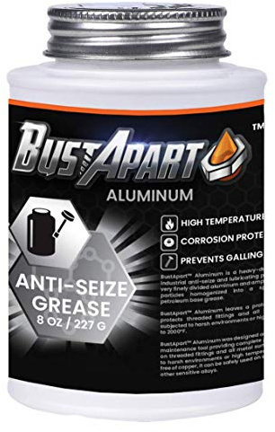 Aluminum Anti Seize Lubricant | Aluminum Grease | Brake Grease Pins & Cams | Spark Plugs | Thread Compound | Bolt & Screw Lube | High Temp | Automotive | Never Seize Paste | 8 Oz Brushtop | Bustapart