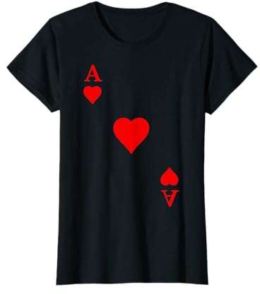 Spielkarte Herz Ass Kostüm Poker Kartenspiel Karneval T-Shirt
