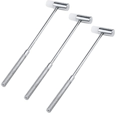 Woogim Martillo pequeño de doble cabeza para mazos de hierro, mango impreso, 3 piezas
