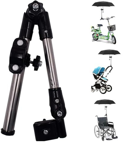 Umbrella Holder,Golf Trolley Umbrella Holder,Bicycle Umbrella Holder,Black | Adjustable Umbrella Mount Stand,Umbrella Wheelchair Holder,Umbrella Clamps for Mobility Scooter,Umbrella Holder for Buggy