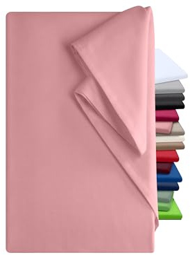 npluseins Bettlaken 150x250cm - Leintuch ohne Gummizug - Tuch ist ideal für Terrasse Reisen Camping und Tischtuch - Wohnmobil Laken - Betttuch ohne Gummizug - 100% Baumwolle, ca. 150 x 250 cm, altrosa