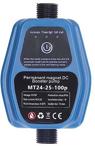 Water Pressure Booster Pump, 100W 24V Automatic Intelligent Sensing Domestic Water Heater Booster Pump, 25L/min, for Kitchen Faucet, Shower Hot Cold, Garden