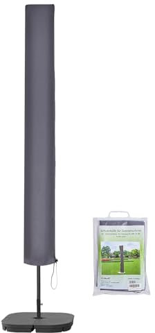 Oule GmbH Sonnenschirm Schutzhülle für Sonnenschirm bis ca. Ø200/300/400cm Premium Qualität aus hochwertigem 300GSM 600D Oxford Material Schutzhülle Sonnenschirm (Grau 250cm×32/40cm)