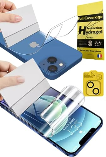 WardSan [ 2 Pieces For iPhone SE 2022 2020/8/7 4.7 2 Front & Back 3D Hydrogel Protective Films + Camera Tempered Glass + Selfie Holder|Anti-Shock|Case Compatible|Soft TPU Protector