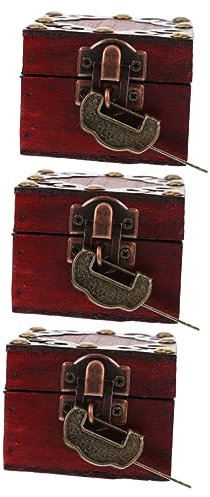Warmhm 3stücke Holzkiste Für Schmuck Retro Aufbewahrungsbox Mit Deckel Schmuck Organizer Für Ohrringe Ringe Und Für Schlafzimmer Und Wohnzimmer Perfektes Für Frauen Und Mädchen