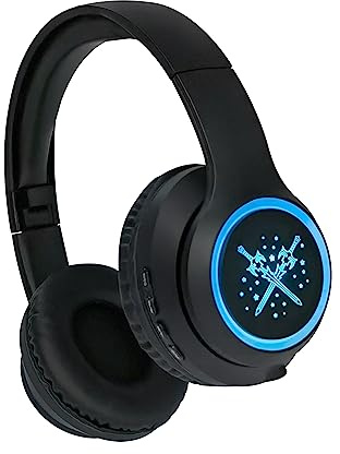 hisonic Kinderkopfhörer Bluetooth, Kinderkopfhörer mit Bunte Lichter, Laustärkebegrenzung Verstellbare Kinder Headset für Junge und Mädchen.(led Schwarz)