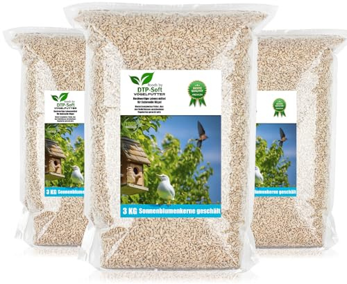 3X 3kg Sonnenblumenkerne geschält Streufutter Vogelfutter Vögel Wildvögel Sonnenblumen im Doypack (9 kg)