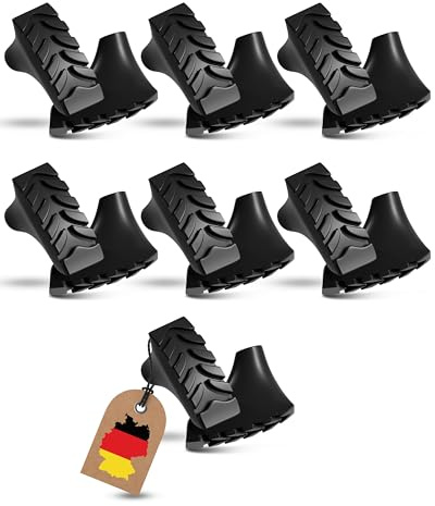 Alpenwert Nordic Walking - Bastoncini in gomma per asfalto [14 pezzi – universali] accessori premium per bastoncini da trekking, bastoncini da passeggio in gomma, AP1461