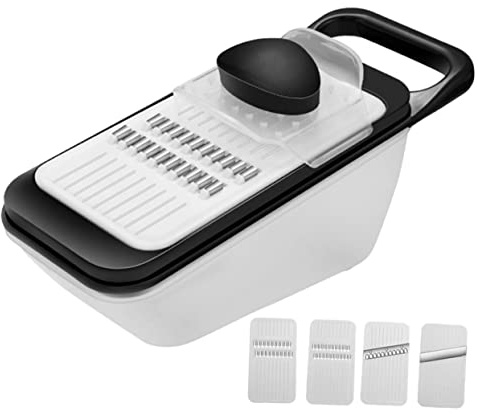 Alipis Cortadora De Verduras Multiusos 4 Cuchillas Ajustables, Plástico Resistente, Diseño Compacto Antideslizante, Para Cocina Doméstica, Herramienta Para Cortar Cebolla y Patatas