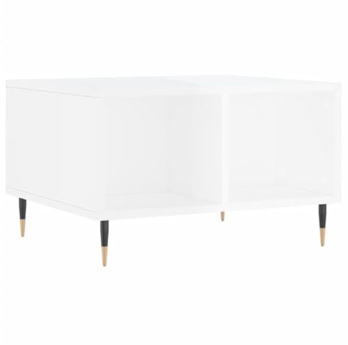 Makastle Wohnzimmer Tisch für Couch, Center Tisch Couchtisch Kaffeetisch Beistelltisch Wohnzimmertisch Sofatisch, Hochglanz-Weiß 60x50x36,5 cm Holzwerkstoff