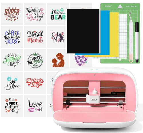 Likcut Mini Vinyl Cutter Glee S501, Vinyl Cutter Machine, Portable Smart Die Cutting Machine for Precision Crafting, Pink