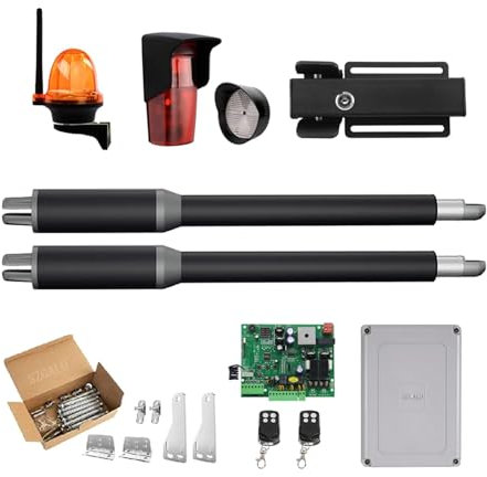 TIEOAXFT 200KGS Automatico Doppio Braccio Elettrico Porta Battente Apriporta Attuatore Motore Chiudiporta Battente Apriporta for Controllo Accessi for Vialetto(Kit S)