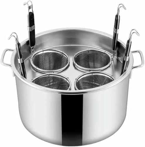 CQIKRWGWS Jeu de casseroles à pâtes, Casserole de casseroles pour pâtes avec passoire, Jeu de casseroles, Casserole à pâtes à 5 Trous, Casserole Vapeur pour la Maison (4 Trous)