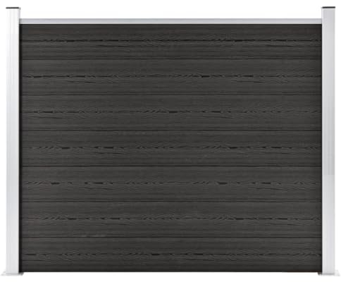 Emmtore Zaunelement WPC Gartenzaun Sichtschutzzaun Lamellenzaun Windschutz Zaun Windschutzzaun Terrasse Stecksystem Lärmschutz 180x146 cm Grau