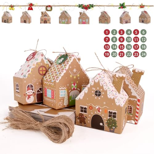 Advent Calendar Boxes to Fill Yourself, 24Pcs Fillable Empty Advent Calendar Box, 2025 Homemade/Diy Make Your Own Christmas Advent Gifts for Kids Women Men Adults