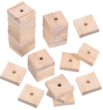 HAKIDZEL 120pcs Parrot Chewing Wood Blocks for Birds Safe Smooth Wooden Chips for Medium and Small Birds Including Parrots Budgerigars Cockatiels and Macaws DIY Cage for Chewing and Mental