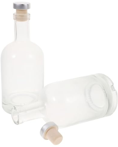 VICASKY 2 pezzi Bottiglie Vetro Trasparente Spesse per Vodka e Liquori Fondo Antiscivolo Ampia Bocca Facile da Pulire Capacità Grande per Casa Bar Club