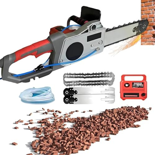 Sierra EléCtrica Para HormigóN, Cortadora De Muros Manual, Ranuradora Con Motosierra Y Sistemas De SupresióN De Polvo Con AlimentacióN De Agua Para Ranurar Ladrillos, Granito Y MáRmol 48cm/18.9in