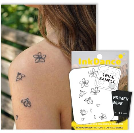 InkDance Semi-Permanent Tattoo, Cute Cherry, Long Lasting Temporary Tattoos for Women & Teens, Waterproof Plant-Based Ink, Lasts 1-2 Weeks, Color Develops in 24 Hours X243
