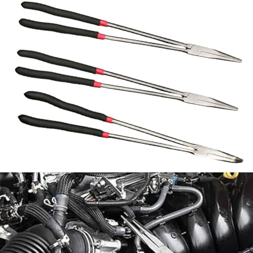 16 Inch Needle Nose Plier with Straight 45 Degree and 90 Degree Tips for Use Across Electrical Mechanical and Fabrication Disciplines (45°)