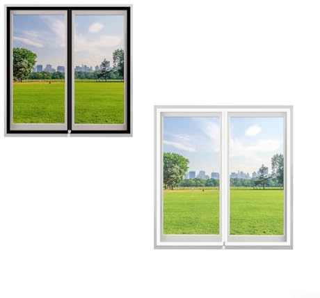 ReachMall Magnetic Fly Screen for Windows UK: Cat Proof Insect Netting Mesh - Easy Install DIY Adjustable Up to 130x150cm(Black 130x150cm)