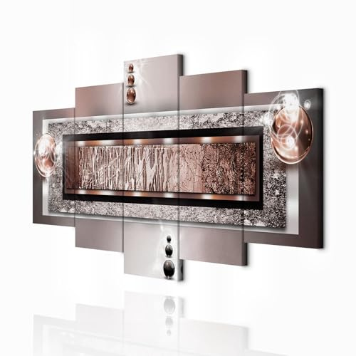 decomonkey Wandbilder Abstrakt 200x100 cm XXL 5 Teilig Leinwandbilder | Bild auf Leinwand, Kunstdruck, Wanddeko, Wohnzimmer, Wanddekoration, Modern