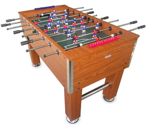 DEVESSPORT Futbolín Salón Semi Profesional Marrón | para Adultos con Jugadores de Piernas Separadas | Futbolín Elegante para Disfrutar con Toda La Familia