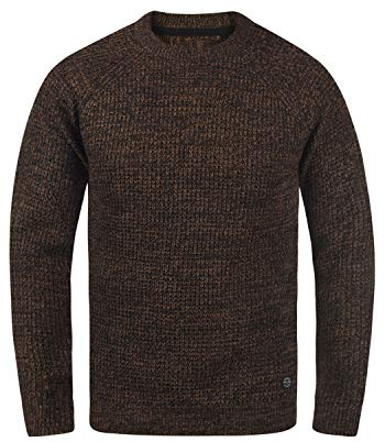Blend BHCarrizal Herren Strickpullover Grobstrick Pullover mit Rundhals-Ausschnitt Regular fit, Größe:2XL, Farbe:Black (194007)
