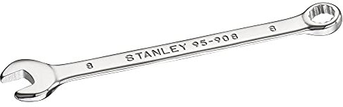 Stanley Ring-Maulschlüssel STMT95908-0 (8mm, 12-Kant, um 15 degree gekröpfter Kopf für bessere Zugänglichkeit, ohne Ratsche), Stahl