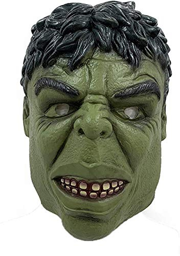 LePyCos Hulk Latex-Helmmaske, Vollgesicht, Cosplay, Requisiten, Halloween, Party, Kostümzubehör (grün)