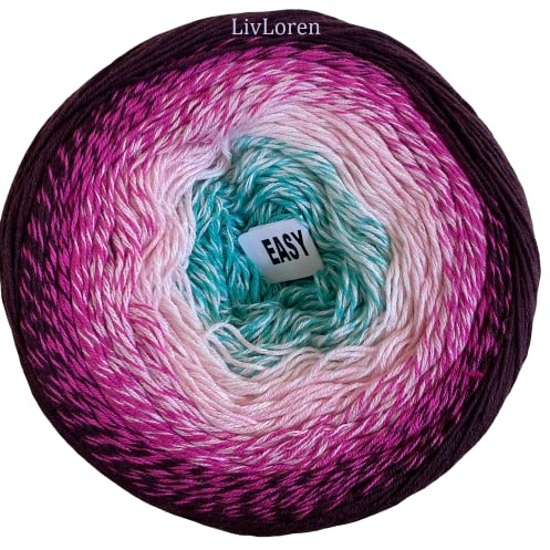 Yarn Art YarnArt - Hilo de flores 55% algodón, 45% acrílico, 250 g, 1094 yardas, hilo de algodón multicolor, hilo de ganchillo arcoíris, primavera y verano, 1 madeja deportiva fina (301)