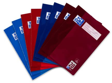 Oxford Schulheft A4 Set, 16 Blatt, je 2x Lin. 25, 26, 27, 28, kariert liniert, 8 Stück