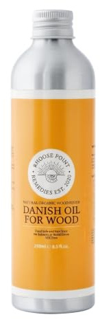 Huile danoise pour bois 250 ml, huile de lin polymérisée naturelle, sans COV et respectueuse de l'environnement, huile de lin bouillie, scellant pour bois sans danger pour les aliments