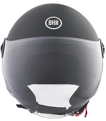 BHR Helm Demi-Jet 832 MINIMAL, Scooter Helm Zulassung ECE 22.06 Leicht und kompakt, ideal für die Stadt und unter der Sitzbank, Mattschwarz, XL