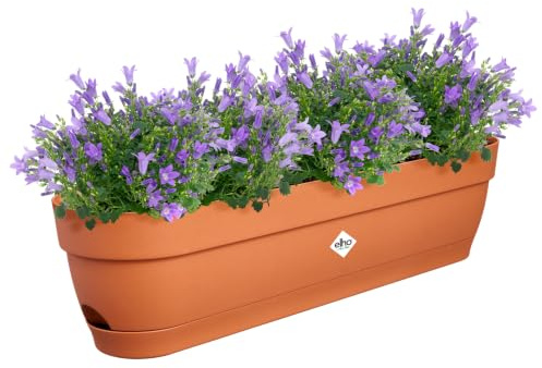 Elho Vibia Campana Trough 70cm jardineras - Terra | L 18.2 x An. 69 x Al. 17 cm | Plato integrado