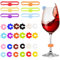 Segnabicchieri in Silicone, 30 Pezzi Segna Bicchieri Calici, Marcatori per Bicchieri da Vino Segna Bicchiere Riutilizzabili, Identificatore del Bicchiere di Vino per Domestico Bar Feste e Cocktail