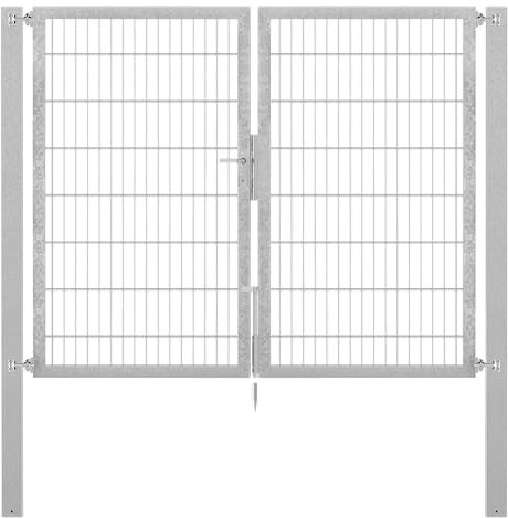 Alberts 636494 Doppeltor Flexo Plus mit Zubehör | verschiedene Breiten und Höhen | Pfostenstärke 100 x 100 mm | feuerverzinkt | Breite 200 cm | Höhe 160 cm