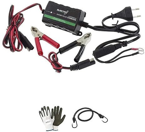 COMPATIBILE CON VESPA 125 LXV CARICA BATTERIA MANTENITORE DI CARICA AUTOMATICO PER MOTO SCOOTER AUTO CAMPER QUAD JET SKI 6/12V-0.75-1.25A ACIDO,AGM,GEL,MF,WET,UNIVERSALE