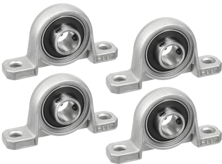 Saipor 4Pcs KP001 Pillow Block Mounted Ball Bearing 12mm Bore | Zinc Alloy Self-Aligning Mounted Flange Pillow Block Bearings for Diameter 12mm Linear Motion Shaft Rod