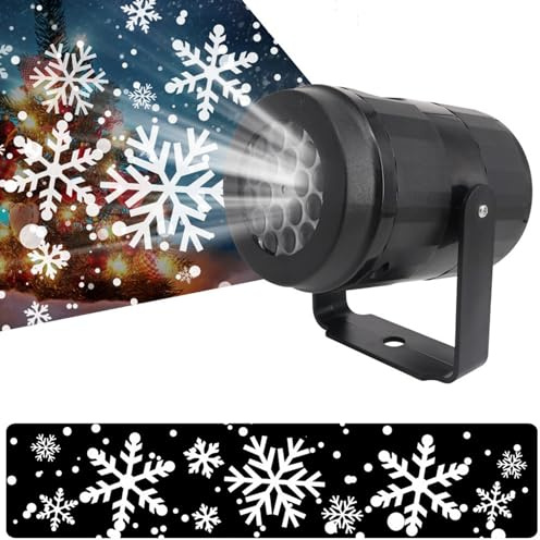 Bewinner Proiettore di Fiocchi di Neve di Natale, Proiettore di Luce a LED Girevole per Interni per Esterni, Luci Colorate Decorazioni Natalizie Ad Alta Definizione Illuminazione per
