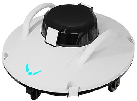 NGARY Swimming Pool Cleaner Robot, Automatic Pool Vacuum Cleaner with LED Indicator and Self-Parking Technology, 180 Mins Runtime, for Above Ground Flat Pool Up To 100㎡