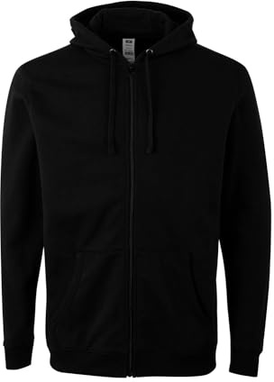 Mukua SF270U Sweat Unisexe avec Fermeture éclair et Capuche, Noir, Taille L, Noir, L