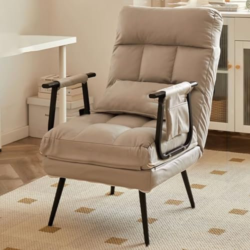 Generic Relaxsessel Wohnzimmer Mit Liege-Funktion Verstellbar Einzelliegesessel Polstersessel Kunstleder für Wohnzimmer, Lesezimmer (Color : D)