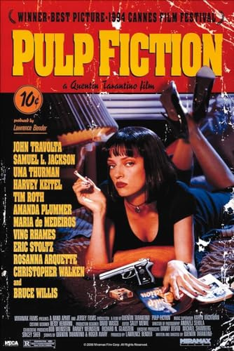 KUSTOM ART Póster decorativo de pared serie carteles película celebridades Pulp Fiction de Quentin Tarantino con John Travolta y Uma Thurman impresión sobre papel patinata 42 x 30 cm sin marco