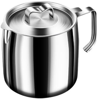 Ölsieb, Fettkanne mit Filter, Edelstahl-Öltopf hängt kein Öl, Haushalt, große Kapazität, Schmalzöl, Lagertank, Bratfilter, Ölschlackentopf (2,0 l)