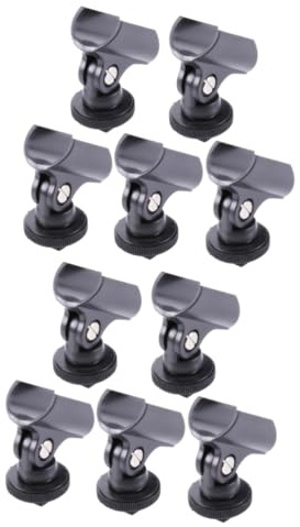 Hoement 10stücke Teiliges Mikrofonhalter Clip Mit Hot Shoe Für Dslr Kamera Flexibler Mikrofonclip Aus Robustem Kunststoff Für Interviews Und Aufnahmen