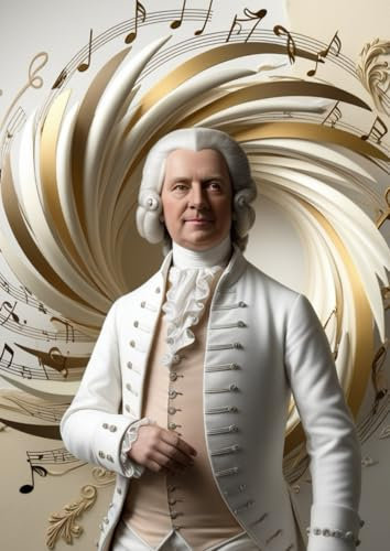 Notenheft: DIN A4 - 100 Seiten - Blanko Notenheft - Große Lineatur - Musik Schreibheft - Johann Sebastian Bach