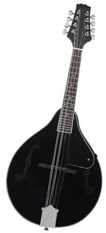 Mandolina Musical Cuerdas Mandolina Guitarra Instrumento Estilo A Con Mochila De Transporte Paño De Limpieza Accesorios(Black)